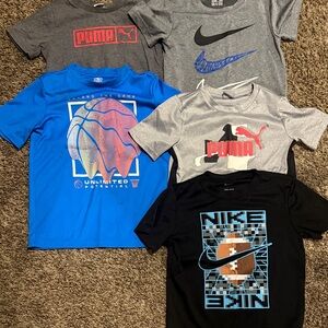 Nike Black and Blue Graphic Kids T-Shirt